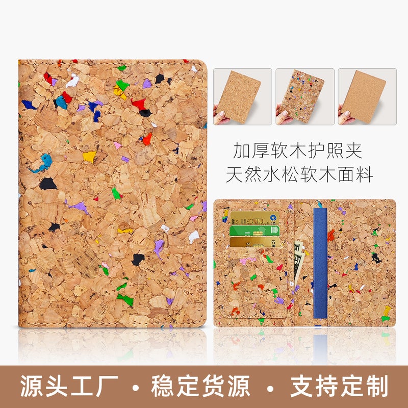 New Natural Cork Grain Red Wine Stopper Material Passport Holder Corporate Logo Printed Card Holder New Wallet - Image 2